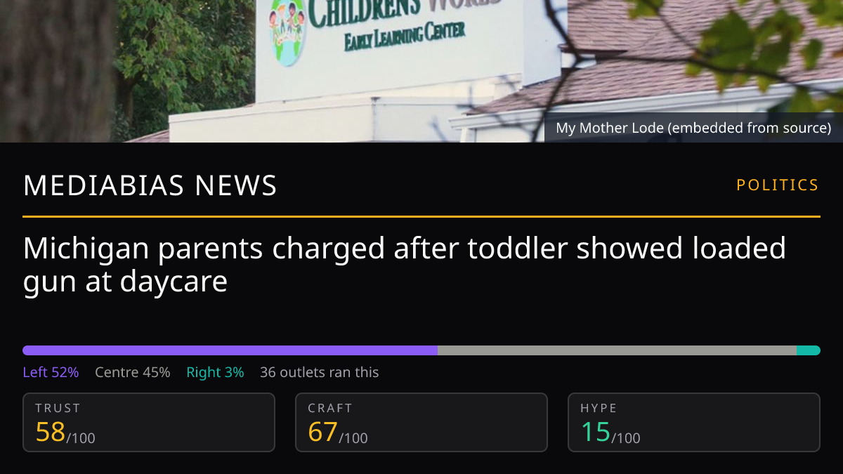 Michigan parents charged after toddler showed loaded gun at daycare