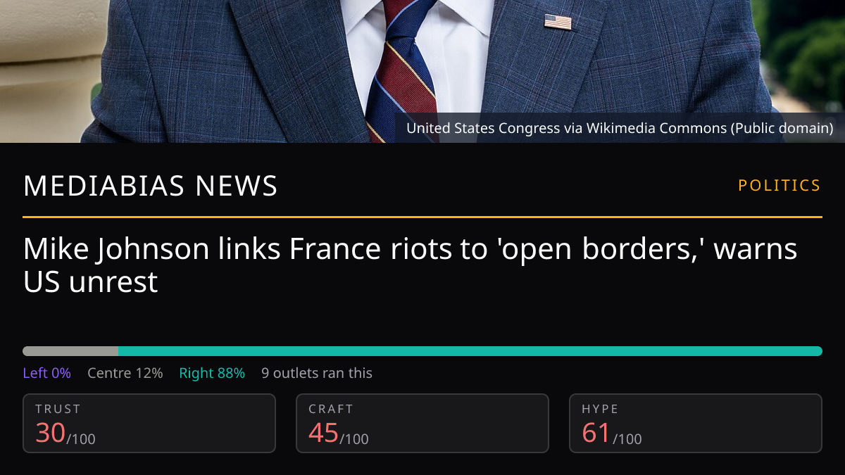 Mike Johnson on France riots | MediaBias News