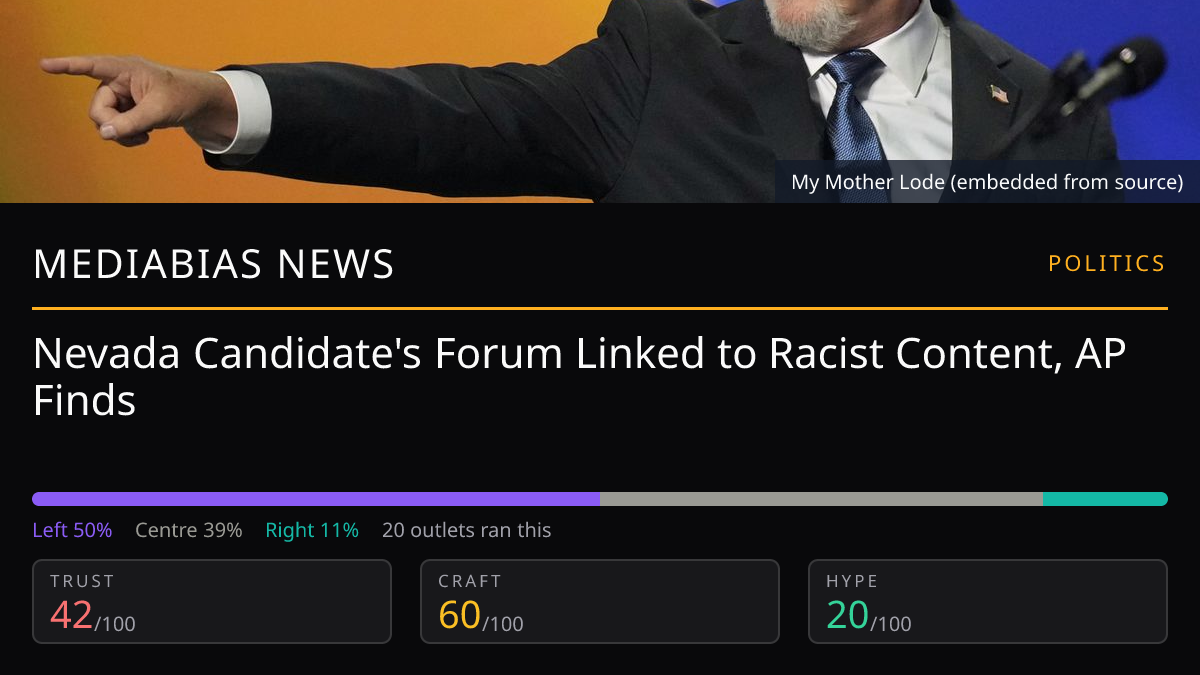 Nevada Candidate's Forum Linked to Racist Content, AP Finds