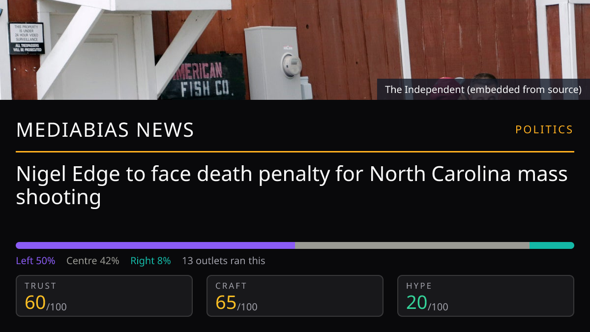 Nigel Edge to face death penalty for North Carolina mass shooting