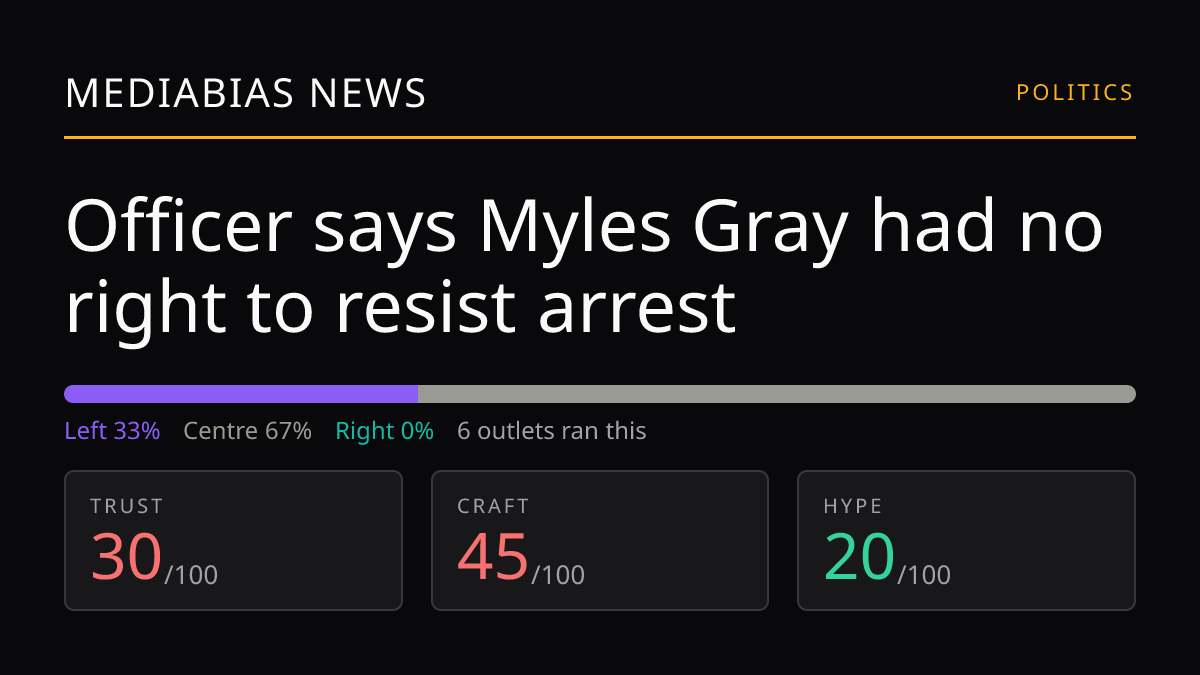 Officer says Myles Gray had no right to resist arrest