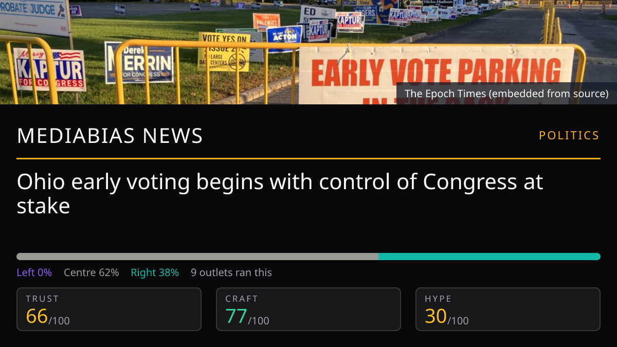 Ohio early voting begins with control of Congress at stake