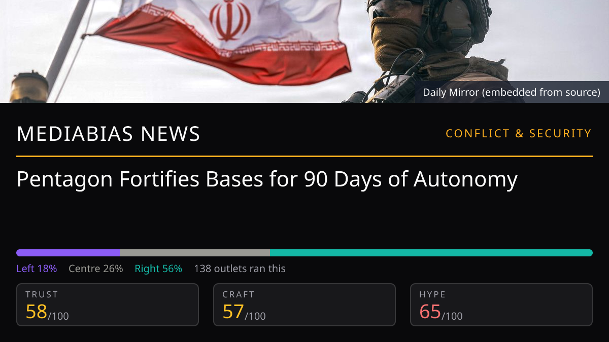 Pentagon Fortifies Bases for 90 Days of Autonomy