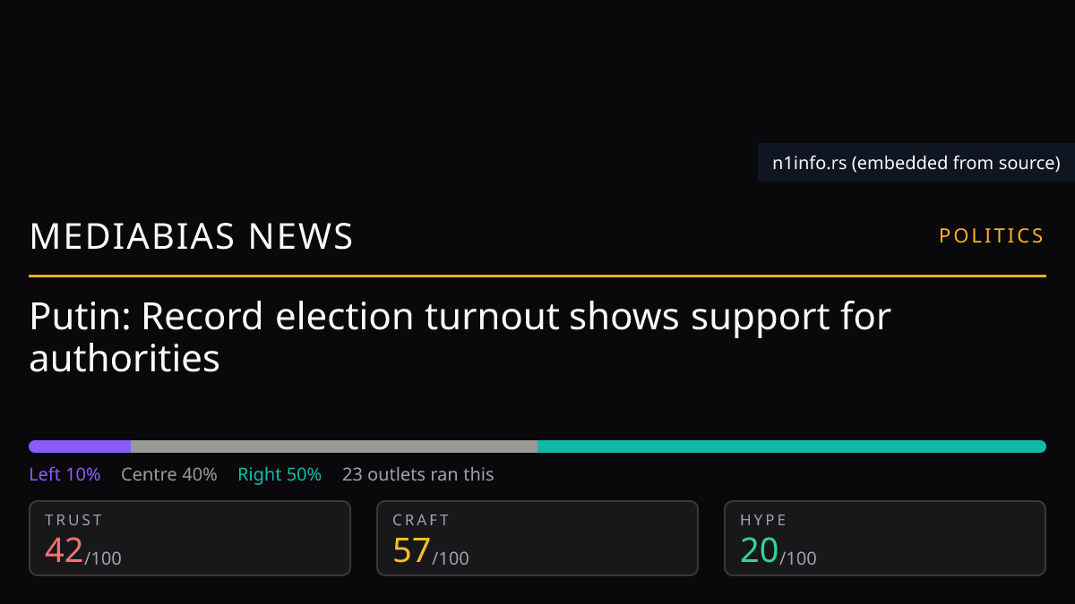 Putin: Record election turnout shows support for authorities