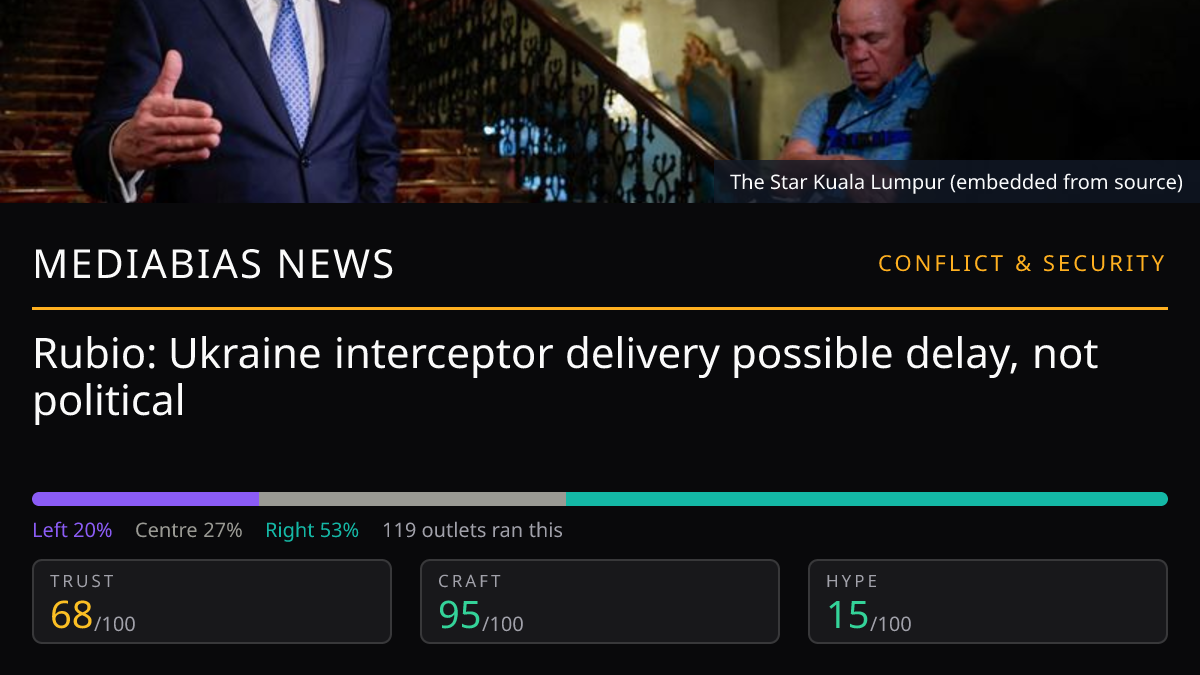 Rubio on Ukraine interceptors | MediaBias News