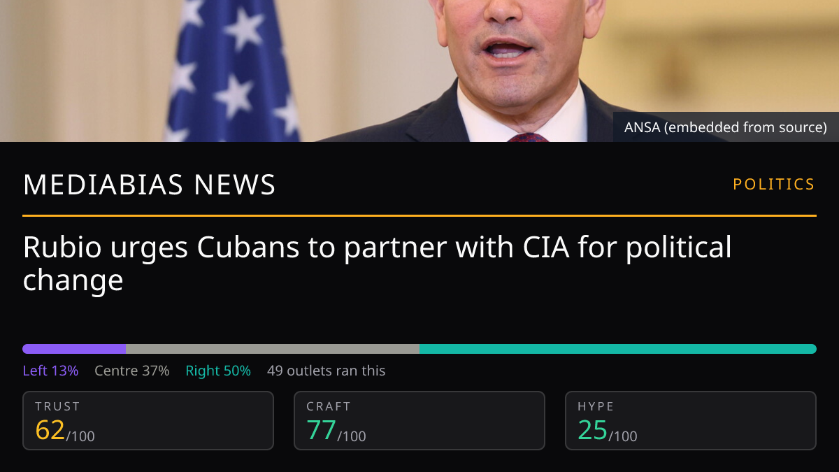 Rubio urges Cubans to partner with CIA for political change