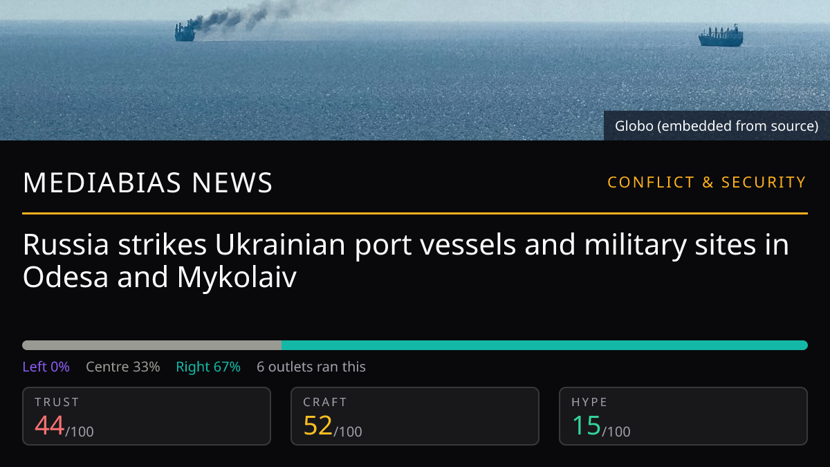 Russia strikes Ukrainian port vessels and military sites in Odesa and Mykolaiv