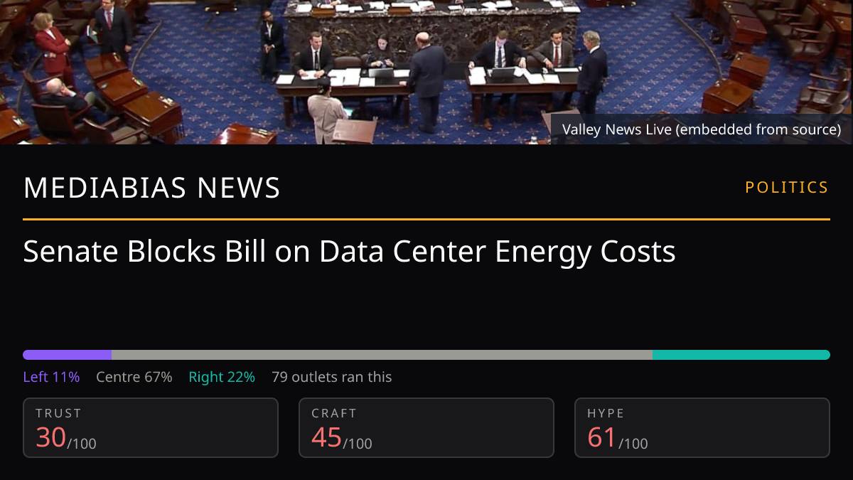 Senate Blocks Bill on Data Center Energy Costs