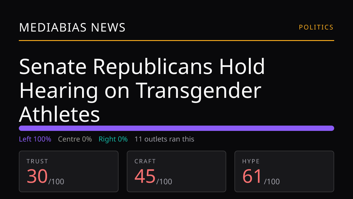 Senate Republicans Hold Hearing on Transgender Athletes