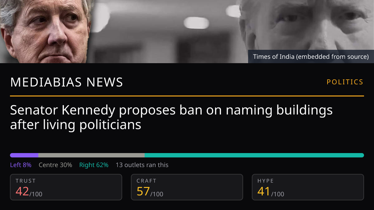 Senator Kennedy proposes ban on naming buildings after living politicians