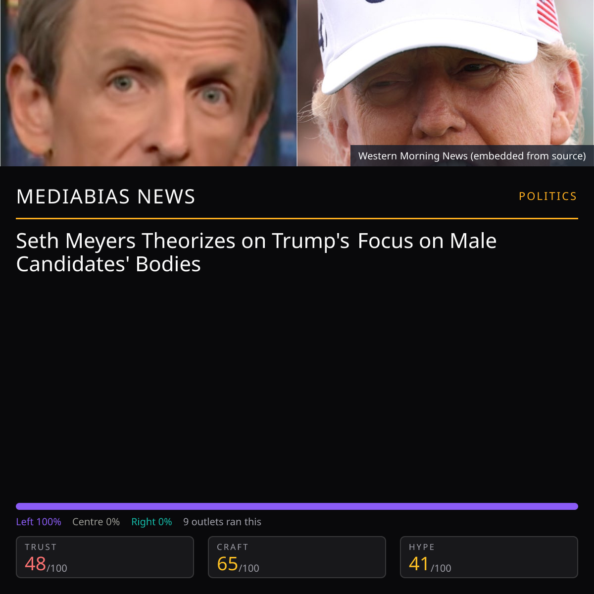 Seth Meyers on Trump | MediaBias News