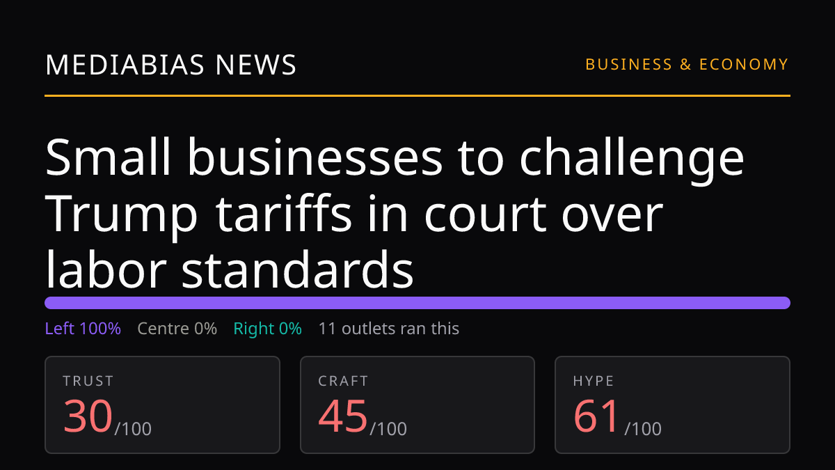 Small businesses to challenge Trump tariffs in court over labor standards