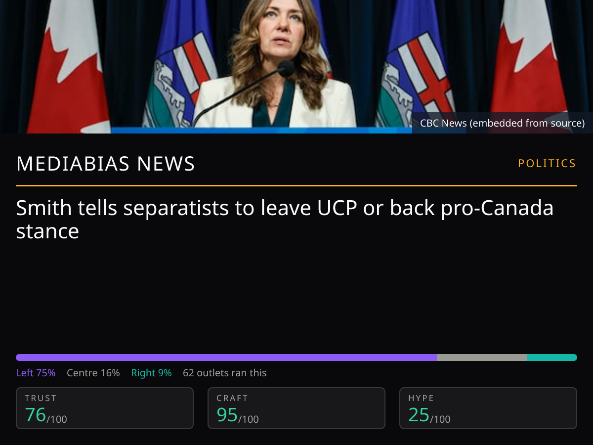 Danielle Smith on UCP separatism | MediaBias News