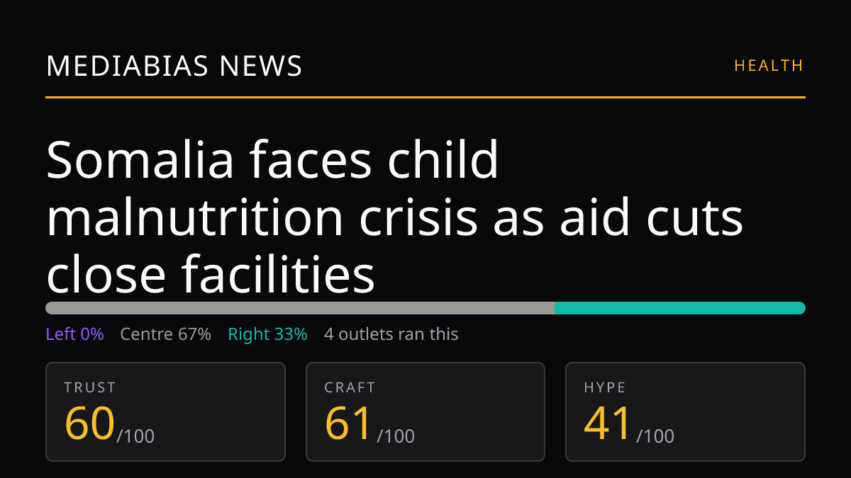 Somalia faces child malnutrition crisis as aid cuts close facilities