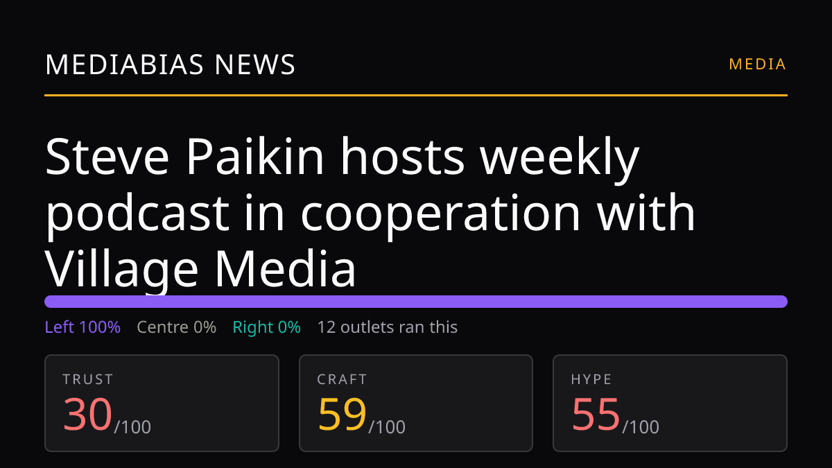 Steve Paikin hosts weekly podcast in cooperation with Village Media