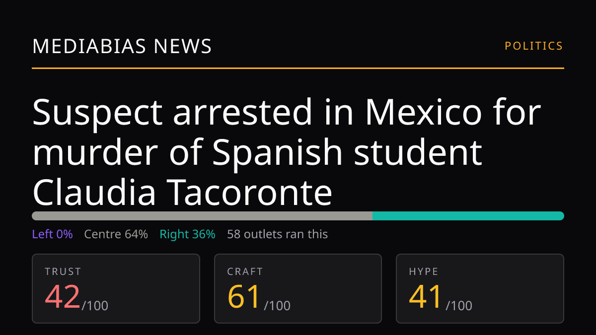 Suspect arrested in Mexico for murder of Spanish student Claudia Tacoronte