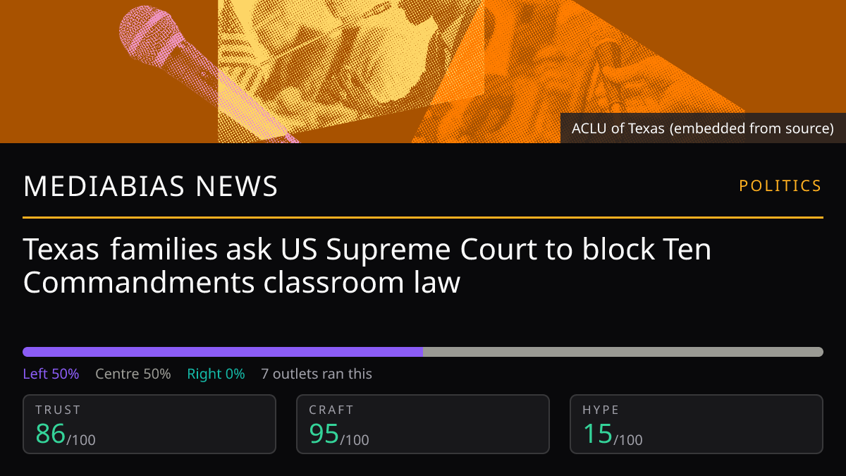 Texas families ask US Supreme Court to block Ten Commandments classroom law