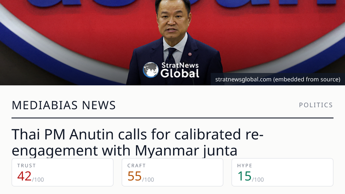 Thai PM Anutin calls for calibrated re-engagement with Myanmar junta