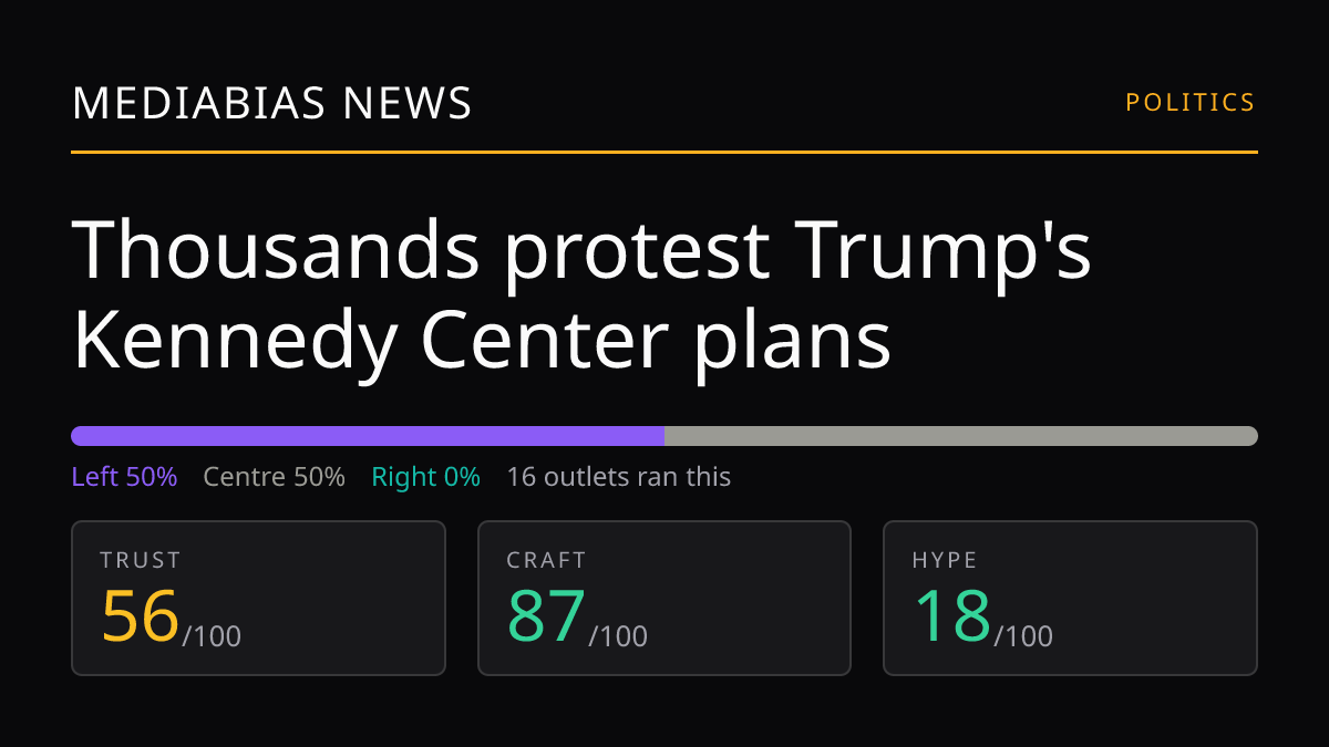 Thousands protest Trump's Kennedy Center plans