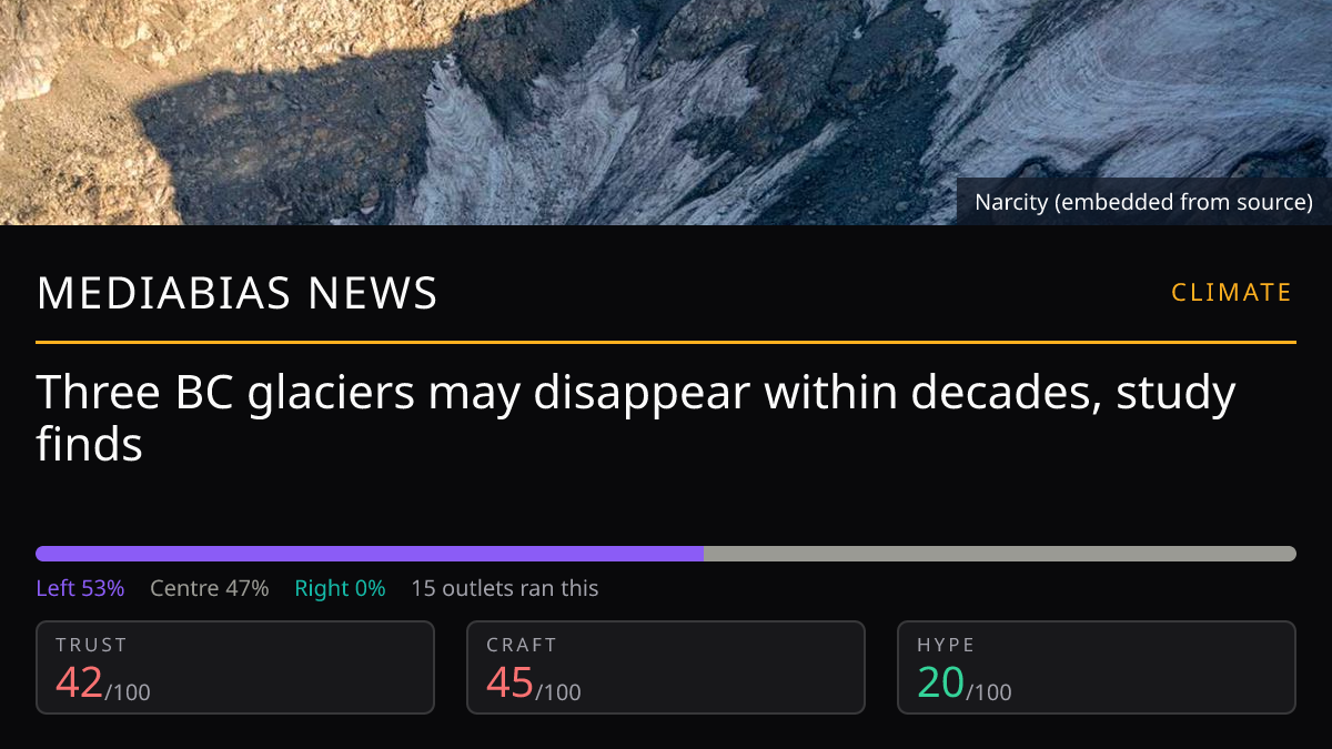 Three BC glaciers may disappear within decades, study finds