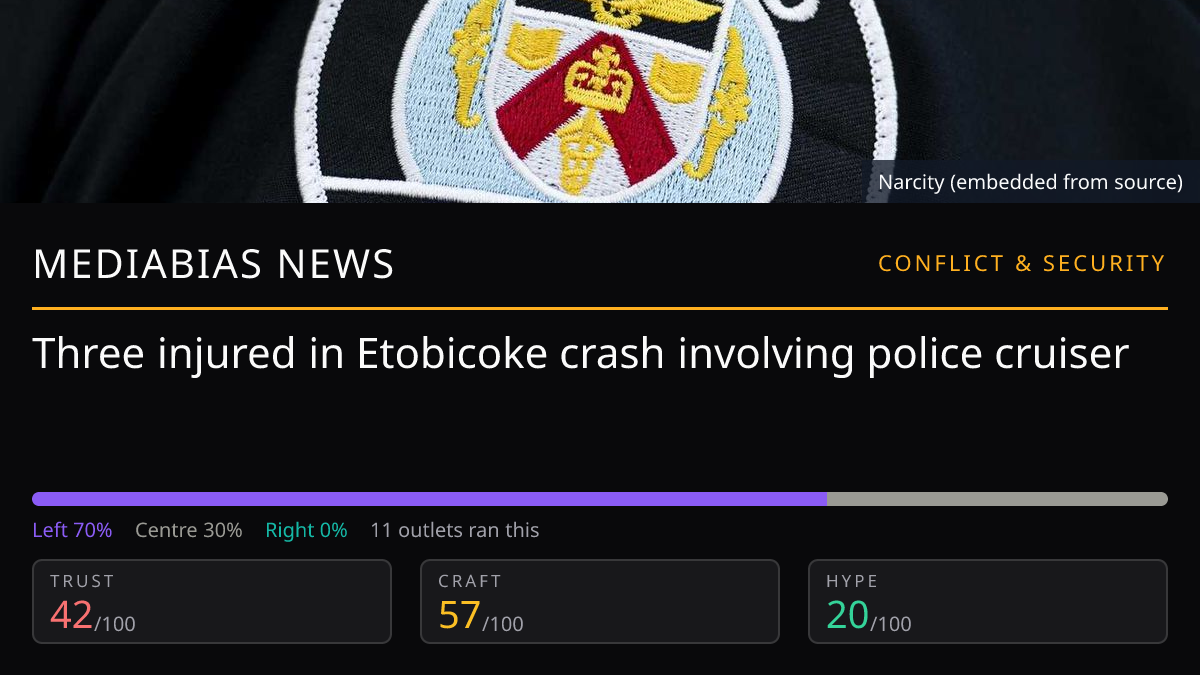 Three injured in Etobicoke crash involving police cruiser