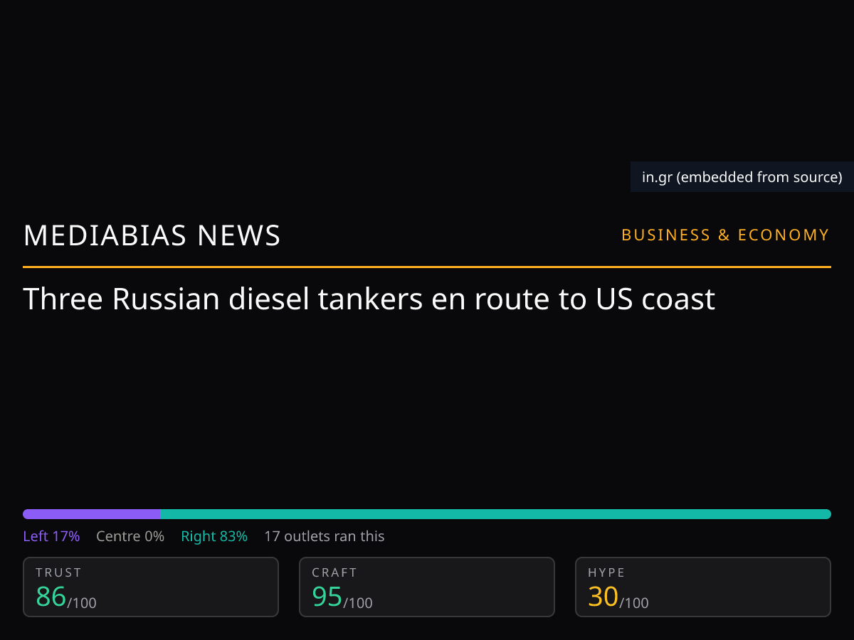 Russian Diesel Tankers US Bound | MediaBias News