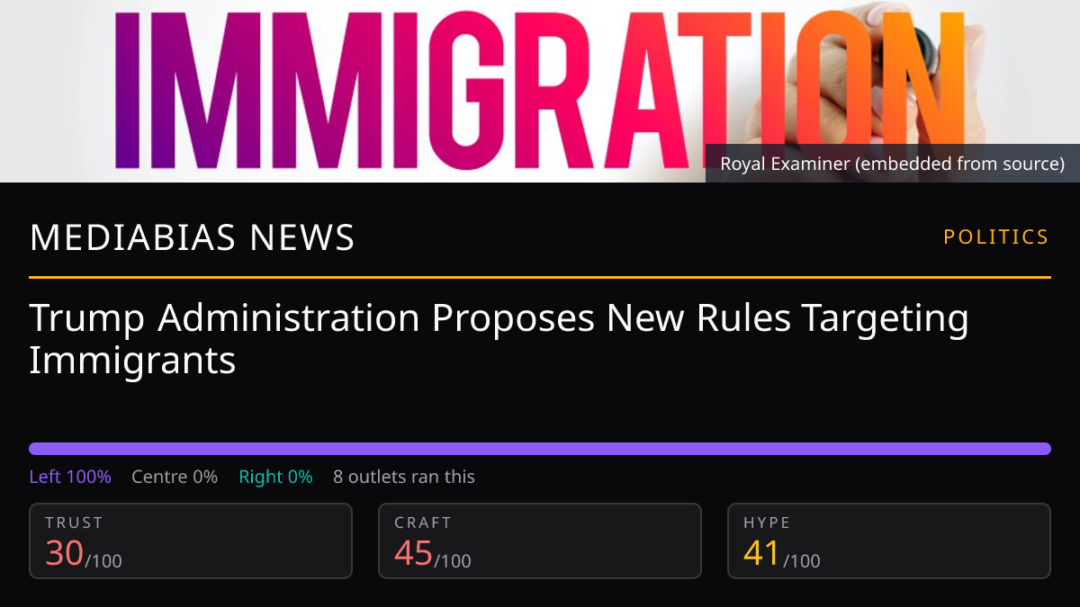 Trump Administration Proposes New Rules Targeting Immigrants