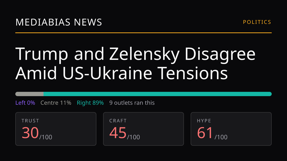 Trump and Zelensky Disagree Amid US-Ukraine Tensions