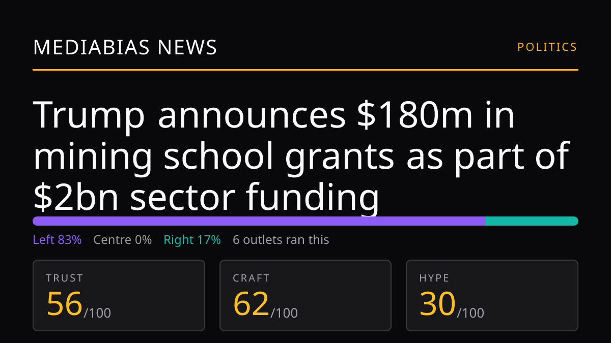 Trump announces $180m in mining school grants as part of $2bn sector funding