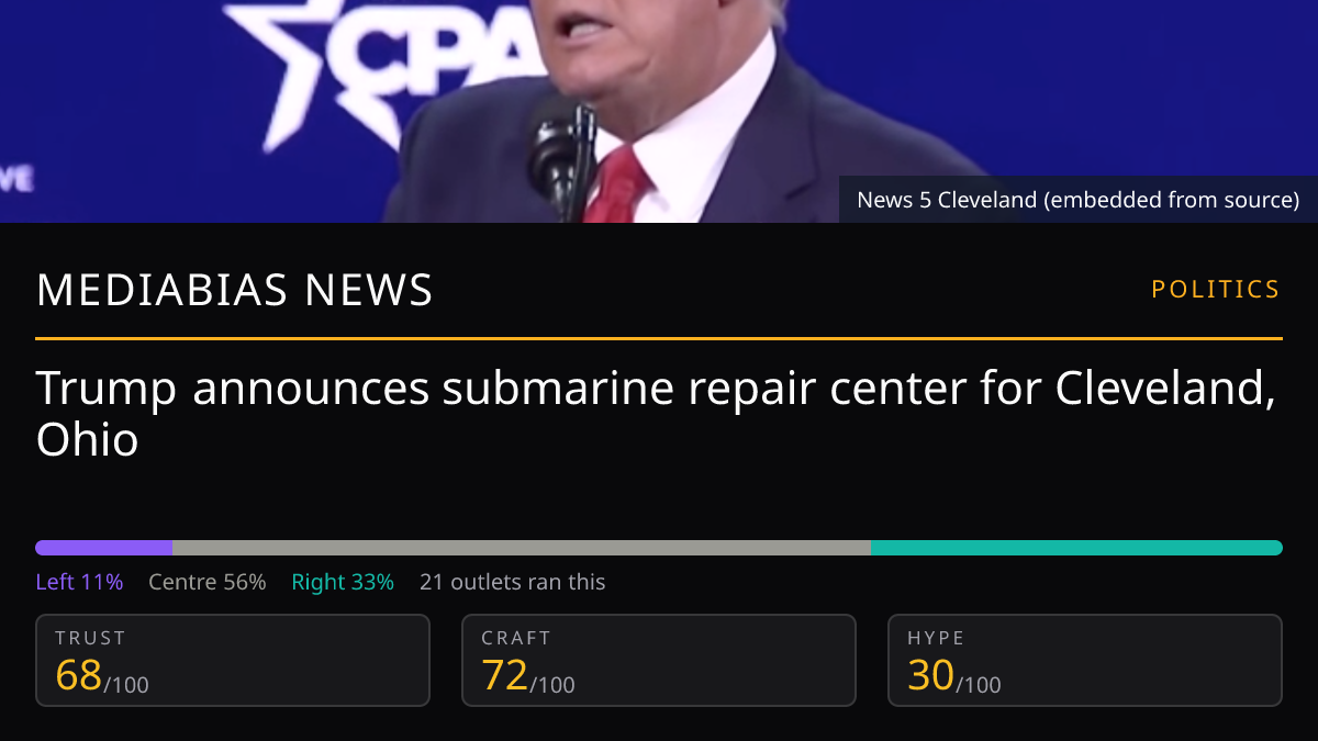Trump Announces Submarine Repair Center | MediaBias News