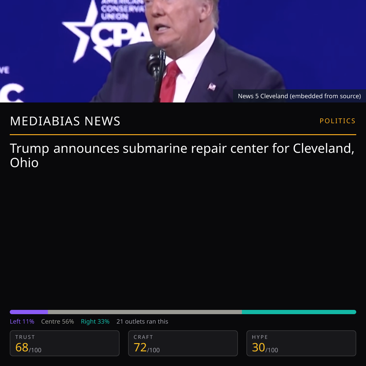Trump Announces Submarine Repair Center | MediaBias News