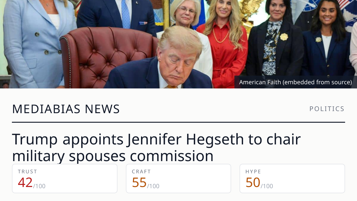 Trump appoints Jennifer Hegseth to chair military spouses commission