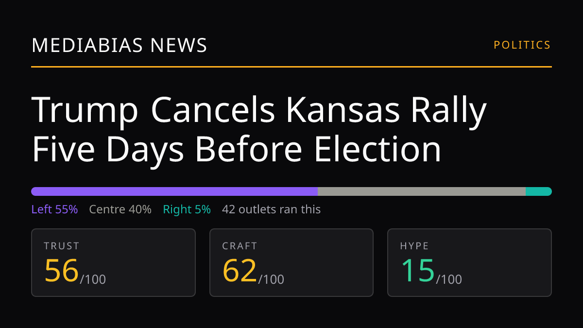 Trump Cancels Kansas Rally Five Days Before Election