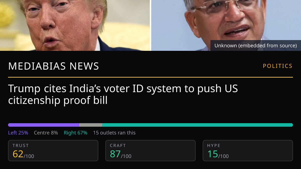 Trump cites India’s voter ID system to push US citizenship proof bill