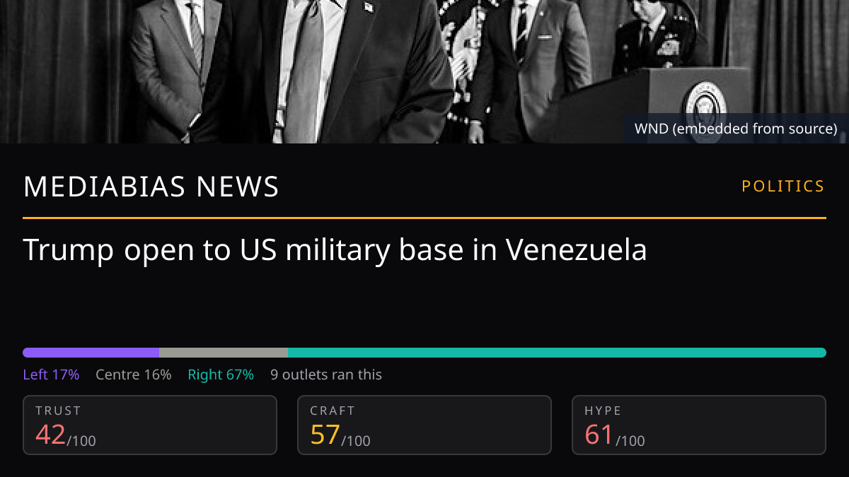 Trump open to US military base in Venezuela