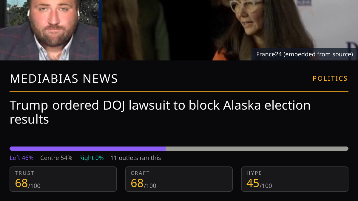 Trump ordered DOJ lawsuit to block Alaska election results