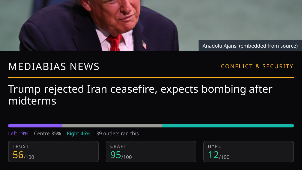 Trump rejected Iran ceasefire, expects bombing after midterms