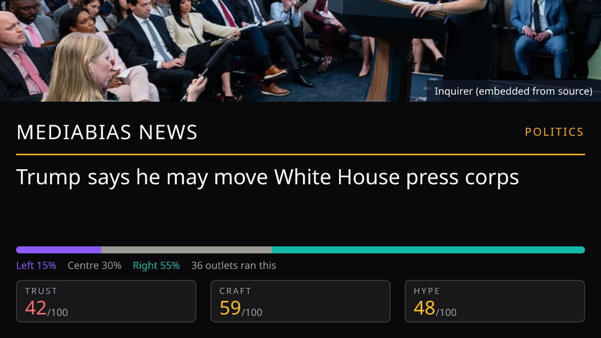 Trump says he may move White House press corps