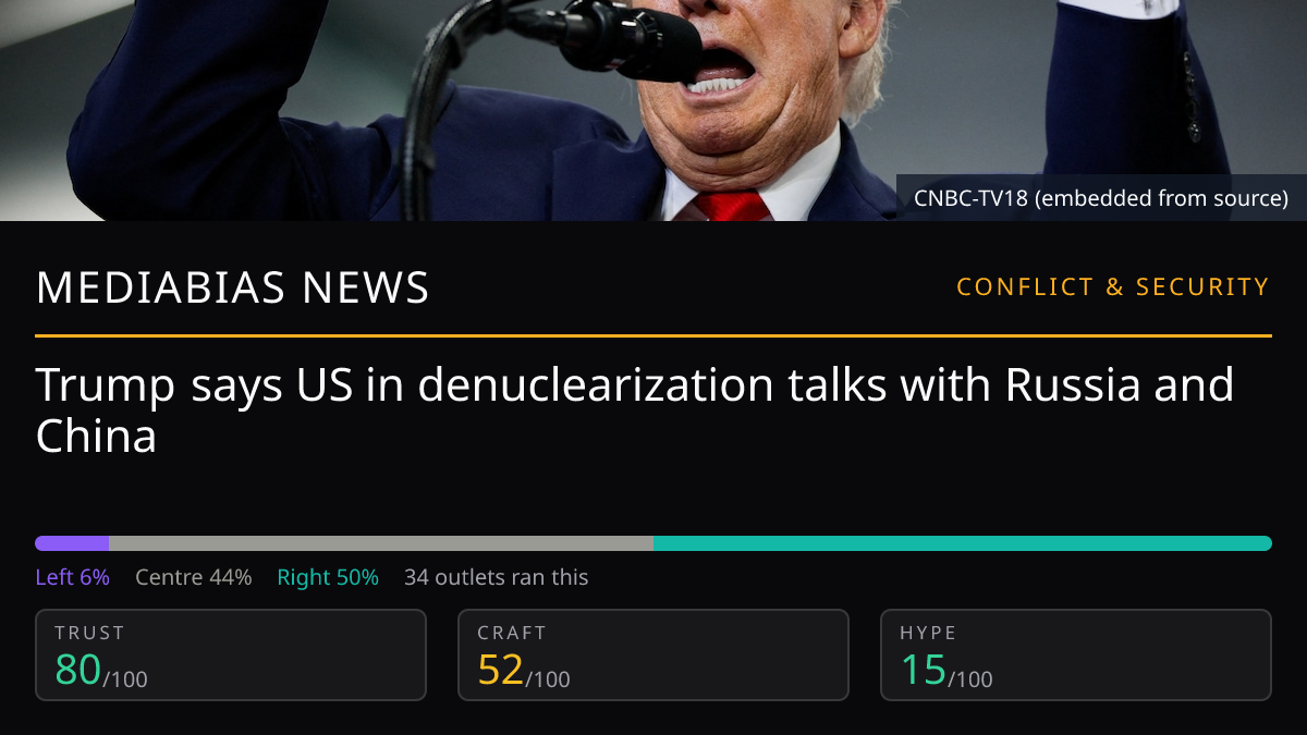 Trump says US in denuclearization talks with Russia and China
