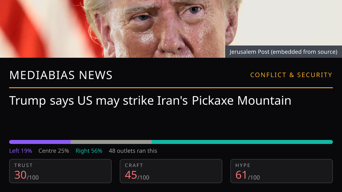 Trump says US may strike Iran's Pickaxe Mountain
