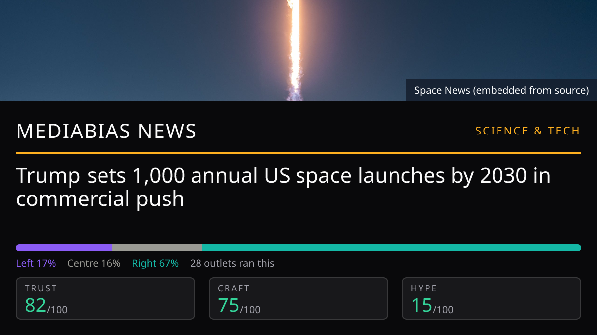 Trump sets 1,000 annual US space launches by 2030 in commercial push