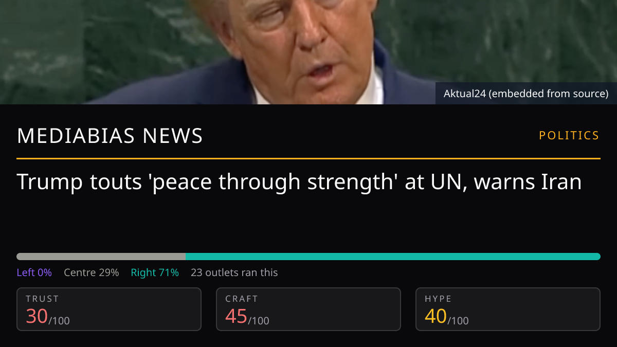Trump touts 'peace through strength' at UN, warns Iran