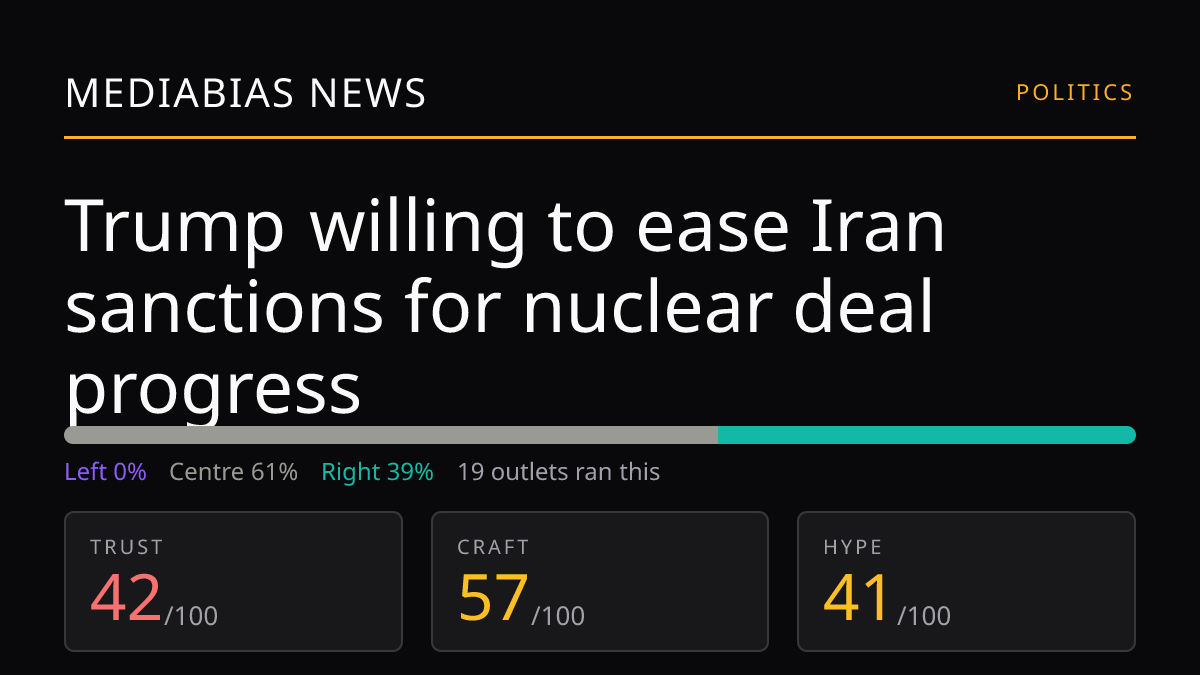 Trump willing to ease Iran sanctions for nuclear deal progress