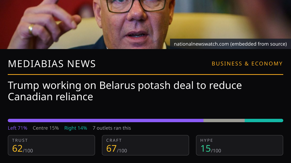 Trump working on Belarus potash deal to reduce Canadian reliance