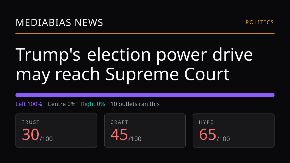 Trump's election power drive may reach Supreme Court