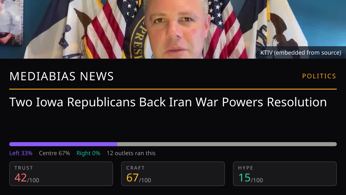 Two Iowa Republicans Back Iran War Powers Resolution
