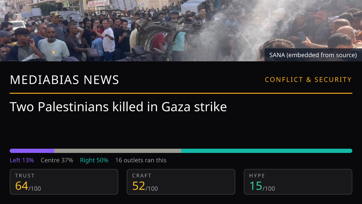 Two Palestinians killed in Gaza strike