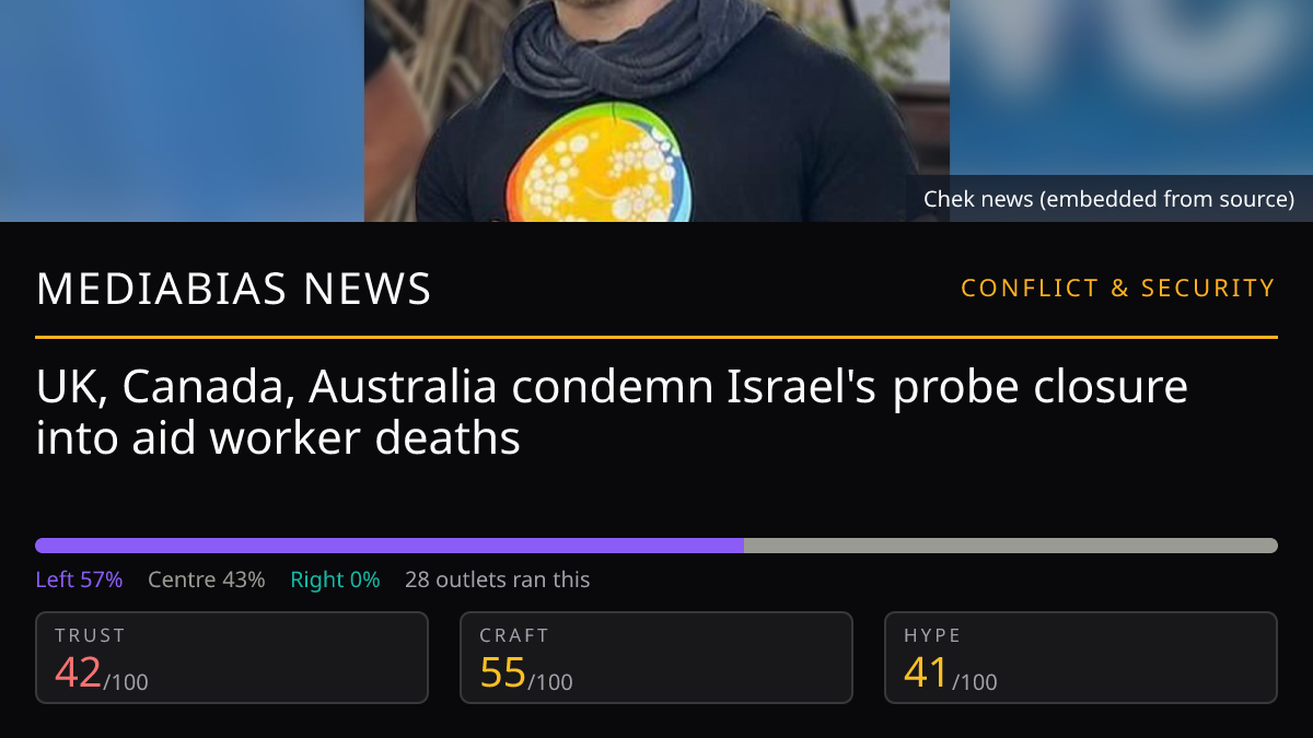 UK, Canada, Australia condemn Israel's probe closure into aid worker deaths