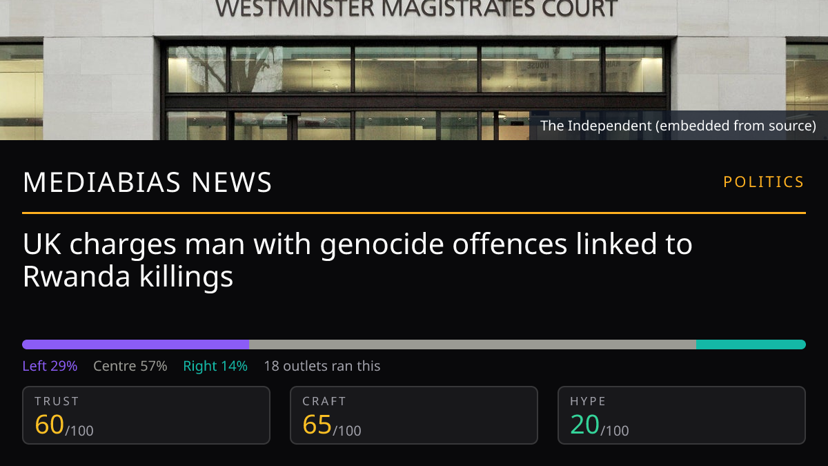 UK charges man with genocide offences linked to Rwanda killings