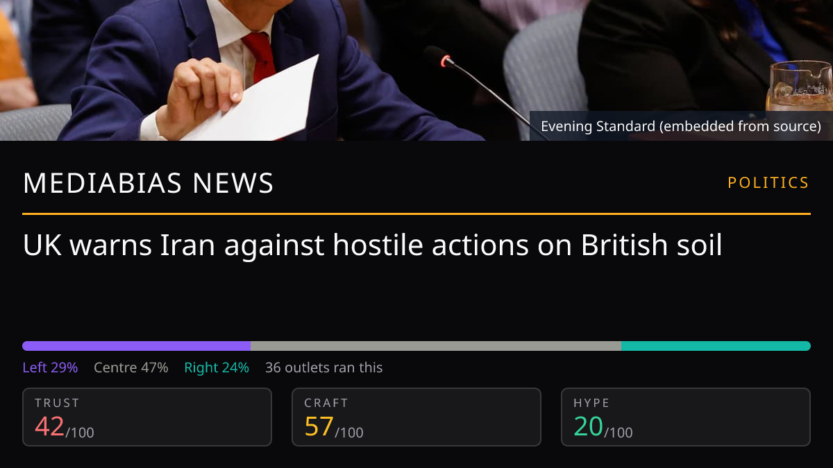 UK warns Iran against hostile actions on British soil